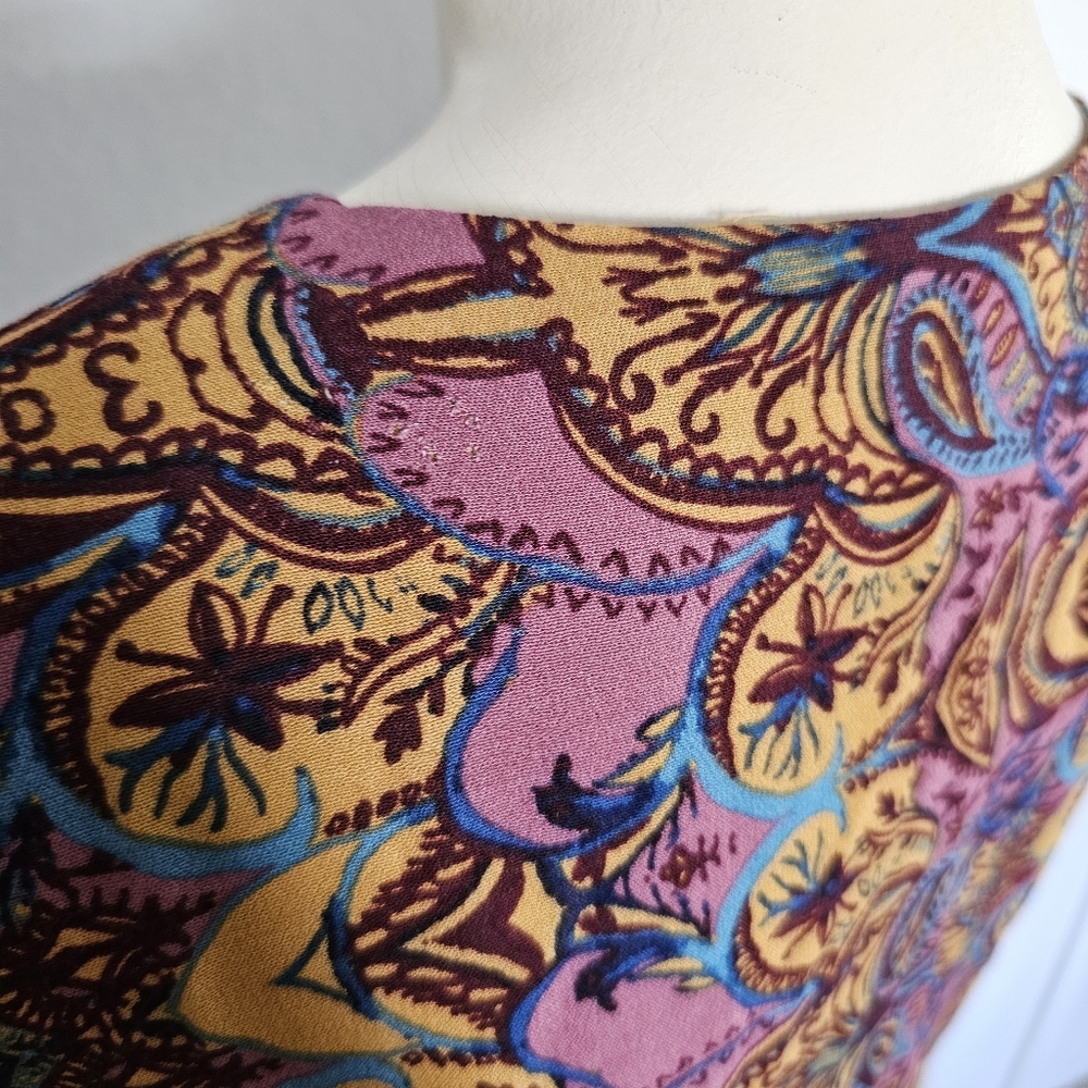 NWT Free People Ossie Vibes Boho Paisley Hippie Bell Sleeve Mini Dress Size 2 - Picture 9 of 14